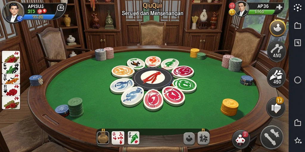 Screenshot gameplay API36 menampilkan momen seru saat bertanding QiuQiu.