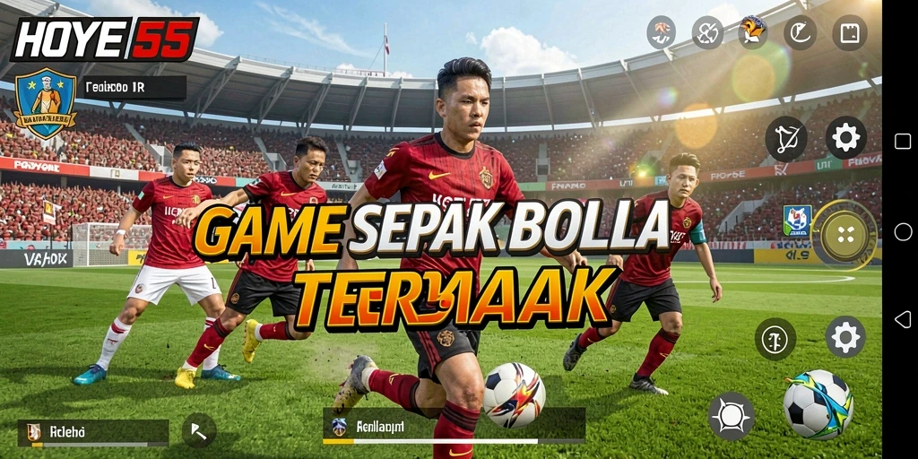 Tampilan gameplay <strong>HOYE55</strong> yang menakjubkan saat pertandingan sepak bola.