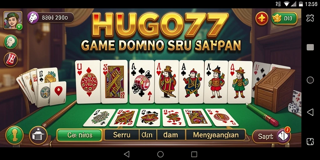 Tampilan gameplay seru HUGO77 saat bermain Domino.