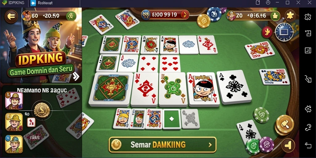 Screenshot menunjukkan momen seru gameplay Domino di IDPKING.
