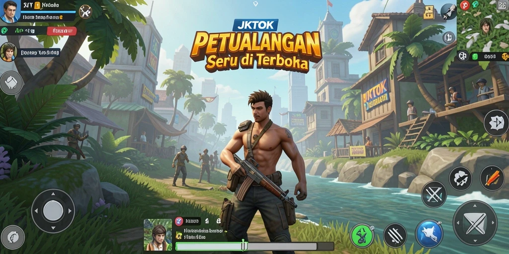 Tampilan seru dalam permainan Open World JKTOK dengan grafis menawan.