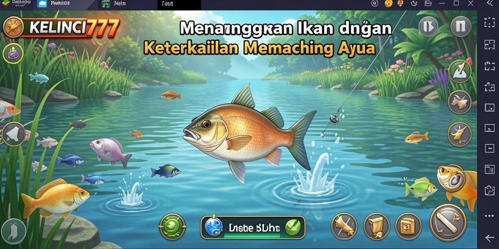 Screenshot gameplay KELINCI777 dengan suasana memancing yang menawan.