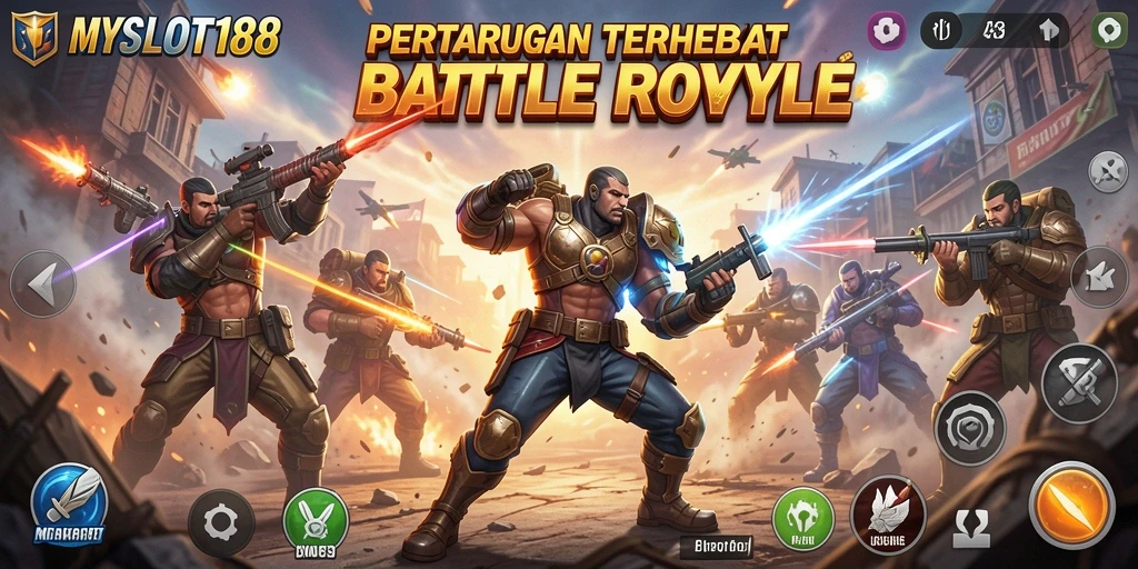 Gameplay seru MYSLOT188 dalam pertarungan Battle Royale.