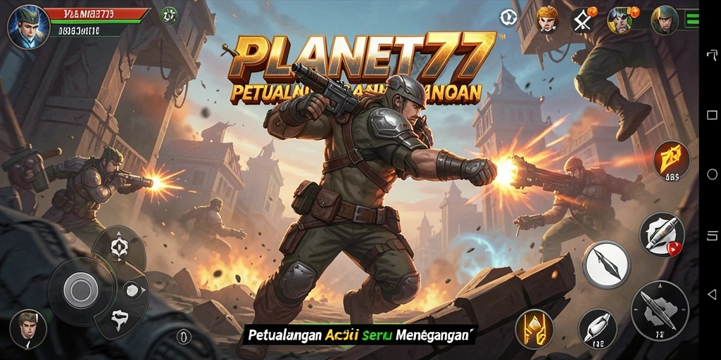 Tampilan gameplay PLANET77 dengan aksi yang mendebarkan dan grafis menakjubkan.