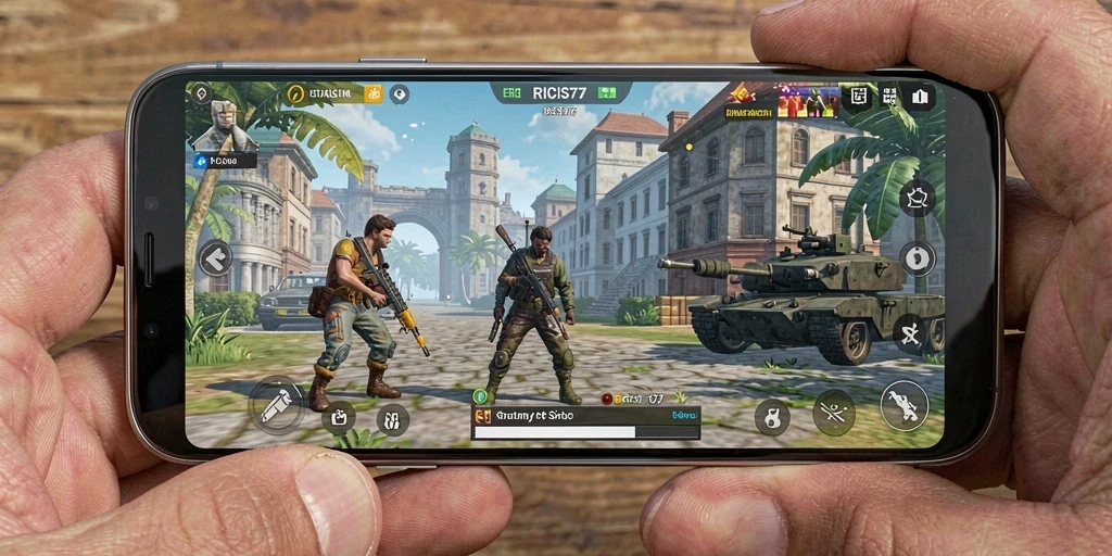 Screenshot gameplay RICIS77 menampilkan aksi simulasi yang seru dan interaktif.