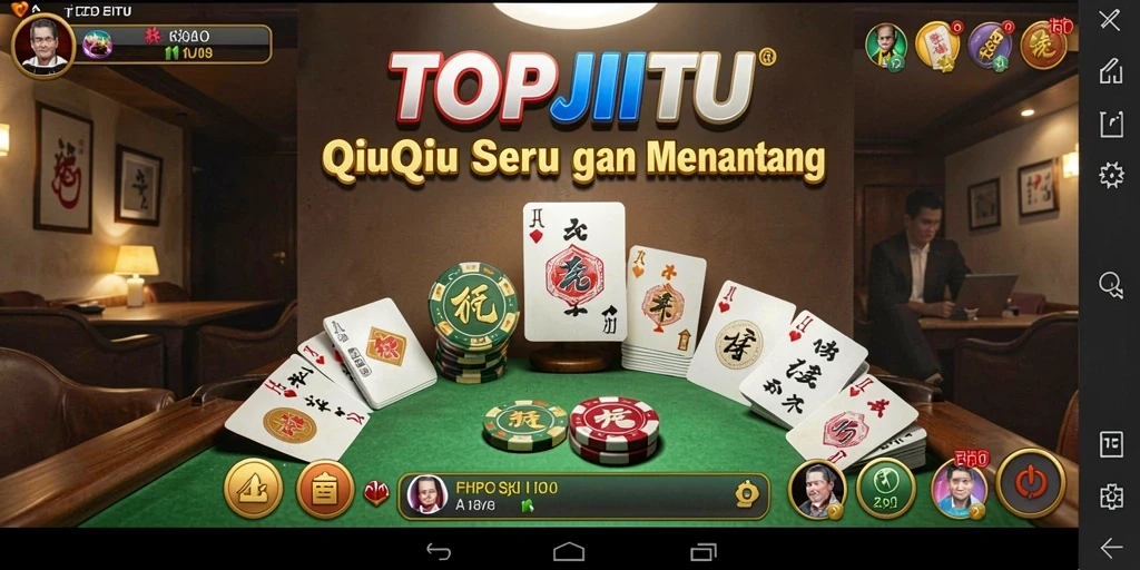 Tampilan gameplay seru di aplikasi TOPJITU QiuQiu.